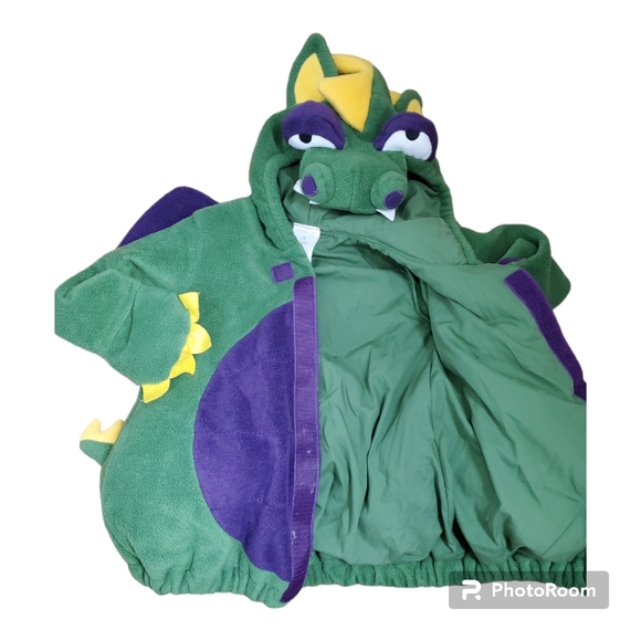 Old Navy Green and Purple Plush Dragon Halloween Dress Up 2Pc Costume - Picture 4 of 9